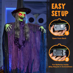 72” Halloween Hanging Witch Decorations Outdoor