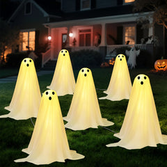 6-Pack Halloween Outdoor Ghost Pathway Lights