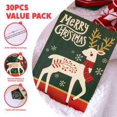 30 Pack Boxed Christmas Cards