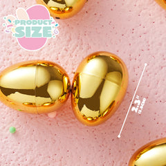 12Pcs Gold Metallic Plastic Empty Easter Eggs 2.3" Fillable for Easter Egg Hunt
