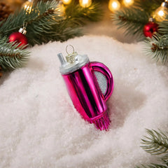 Small Red Christmas Glass Water Cup Ornament