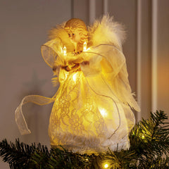 9-Inch Angel Christmas Tree Topper with Lights