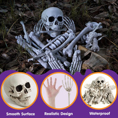 28-Piece Halloween Skeleton Bones & Skull Decoration Kit