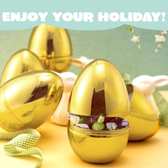6 Jumbo Gold Easter Eggs