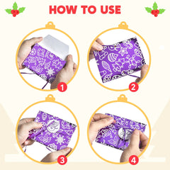 12 PCS Christmas Fancy Foil Gift Card Boxes with Ribbon
