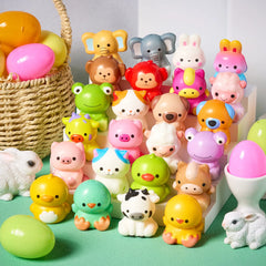 24-Pack Easter Prefilled Eggs with Animal Squishy Toys