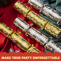 Gold & Silver Snowflake Christmas Party Favors (8 Pack, 10 Inch)