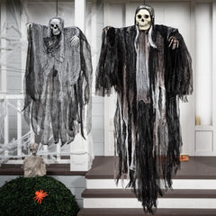 2 Pack Halloween Grim Reaper Hanging Decorations for Outdoor
