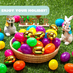 50 Pack Fillable Plastic Easter Eggs for Easter Egg Hunt