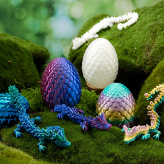 4-Pack 3D Printed Dragon Eggs with Laser Dragon - Articulated Fidget Toys for Kids
