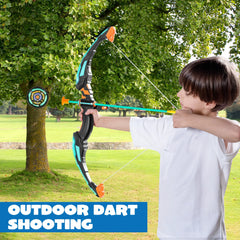 LED Light Up Archery Toy for Kids - Aqua Blue Bow and Arrow Set