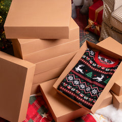 12 Pack 17" x 13" x 4" Large Christmas Gift Boxes with Lids for Presents
