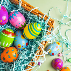 60Pcs Printed Easter Egg Shells