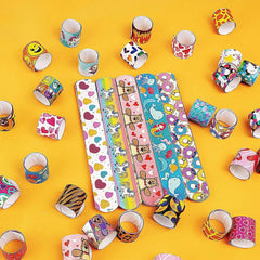 60Pcs Slap Bracelets with 36 Unique Designs