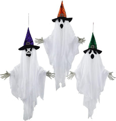 24.8in White Ghost with Colored Hats, 3 Pack
