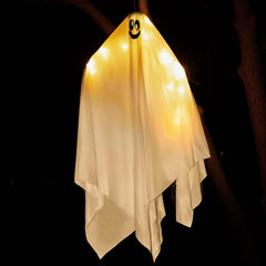 2 Pack Light-Up Hanging White Ghosts 35.4in