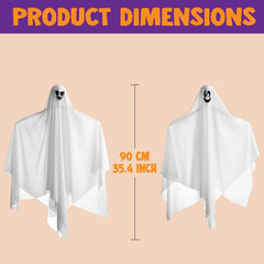 2 Pack Light-Up Hanging White Ghosts 35.4in