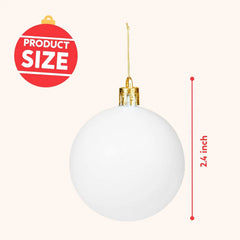 24 Pack Blank White Christmas Ball Ornaments