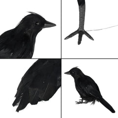 6-Pack Halloween Crow Decoration Set