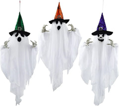 24.8in White Ghost with Colored Hats, 3 Pack