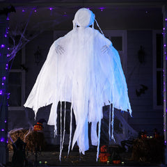 63-Inch Hanging Grim Reaper and Faceless White Ghost for Halloween Decor