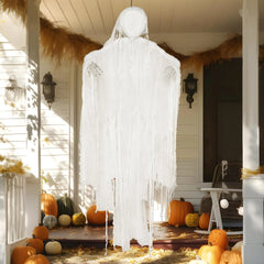 63-Inch Hanging Grim Reaper and Faceless White Ghost for Halloween Decor