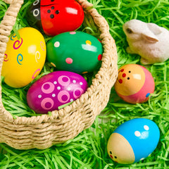 6Packs Easter Wooden Egg Shakers Maracas Percussion Musical