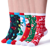 6-Pack Winter Christmas Socks for Men and Women - Warm, Soft Novelty Crew Socks
