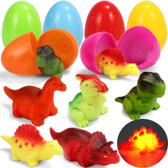 6-Pack Pre-Filled Easter Eggs with Light-Up Bath Toys (4 inches) for Egg Hunts