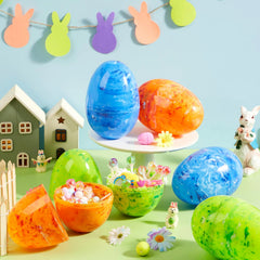 6 Pack 6 Inch Plastic Colorful Easter Eggs for Egg Hunt Game