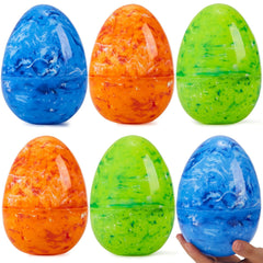 6 Pack 6 Inch Plastic Colorful Easter Eggs for Egg Hunt Game