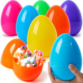 6 Jumbo 6" Fillable Plastic Easter Eggs - Assorted Colors Party Favors