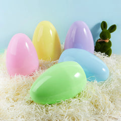 6 Pastel Jumbo Plastic Easter Eggs - Fillable for Hunt Party Favors