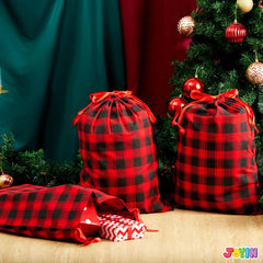 6-Pack Reusable Christmas Fabric Drawstring Gift Bags (19 x 14.5 Inches)