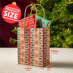 24 Pack Christmas Kraft Gift Bags with Handles