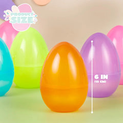 12Pcs Large Clear Easter Eggs, 6 Inches Jumbo Plastic Eggs Fillable