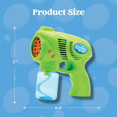 7-Inch Bubble Gun Blower with 2 Bottles of 5 oz Bubble Refill Solution (2 Pack)