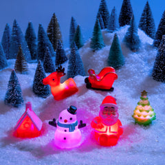 6 Pack Christmas Light Up Bath Toys