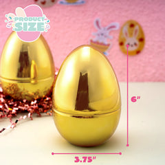 6 Jumbo Gold Easter Eggs