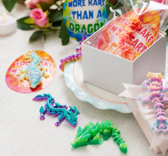28 PCS 3D Printed Dragon with Valentine's Day Cards for Classroom Exchange