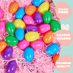 500PCS Fillable Plastic Eggs - Empty Colorful Bright Eggshells 3.15"