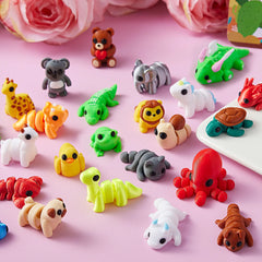 28-Piece 3D Printed Mini Animal Set with Valentine's Day Cards for Kids