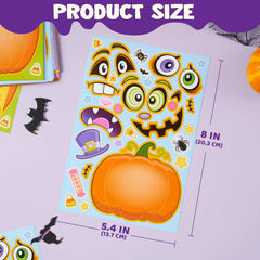 72 Halloween Pumpkin Stickers for Kids Party Favors