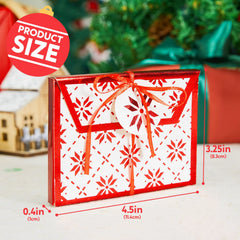 12 PCS Christmas Fancy Foil Gift Card Boxes with Ribbon