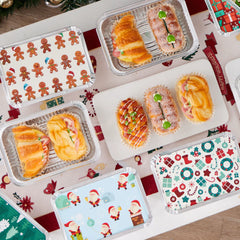36-Pack Christmas Foil Containers with Lids