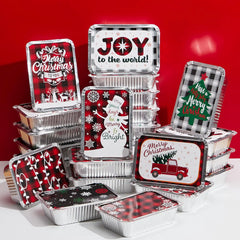 24-Pack Christmas Foil Containers with Lids