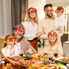 36 Pack Thanksgiving Turkey Glasses, Turkey Eyewear Photo Props for Kids