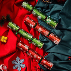 Christmas Party Table Favors (Red Green Snowflake), 8 Pack