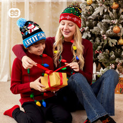 Light-Up Knitted Snowman Christmas Beanie Hat