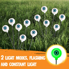 Spooky Green Solar Eyeball Lights for Outdoor Halloween Decor